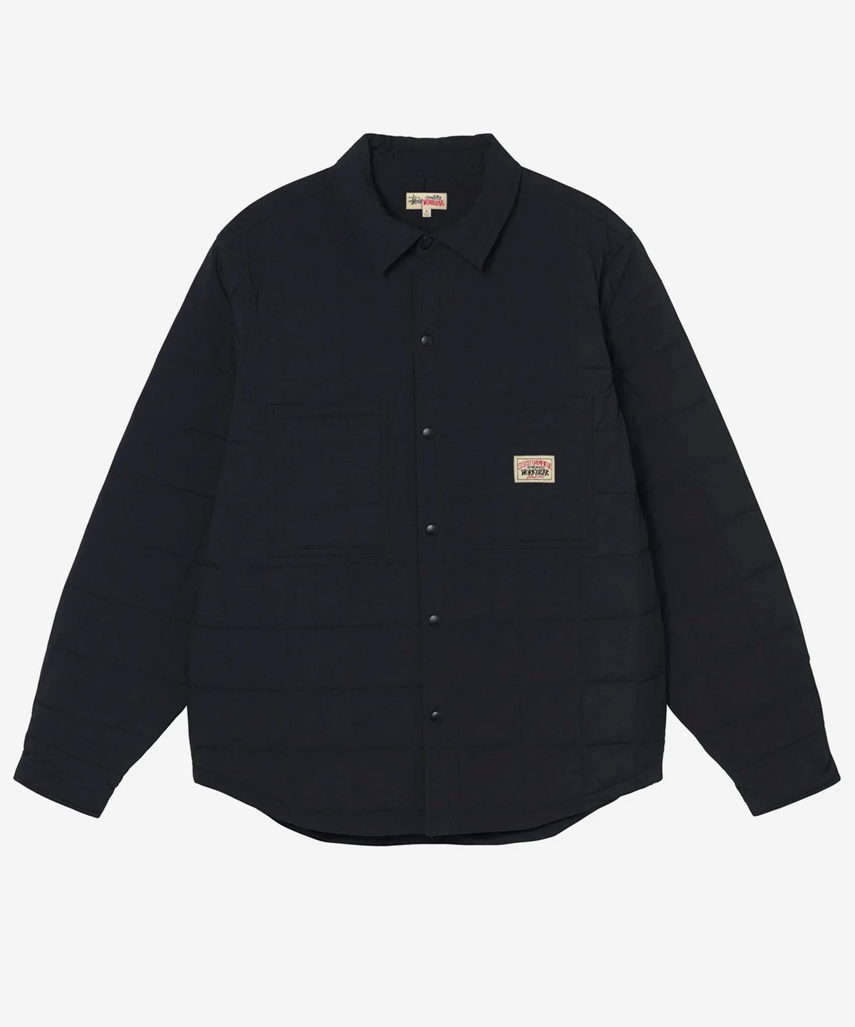 Image of STUSSY_QUILTED FATIGUE SHIRT :::BLACK:::