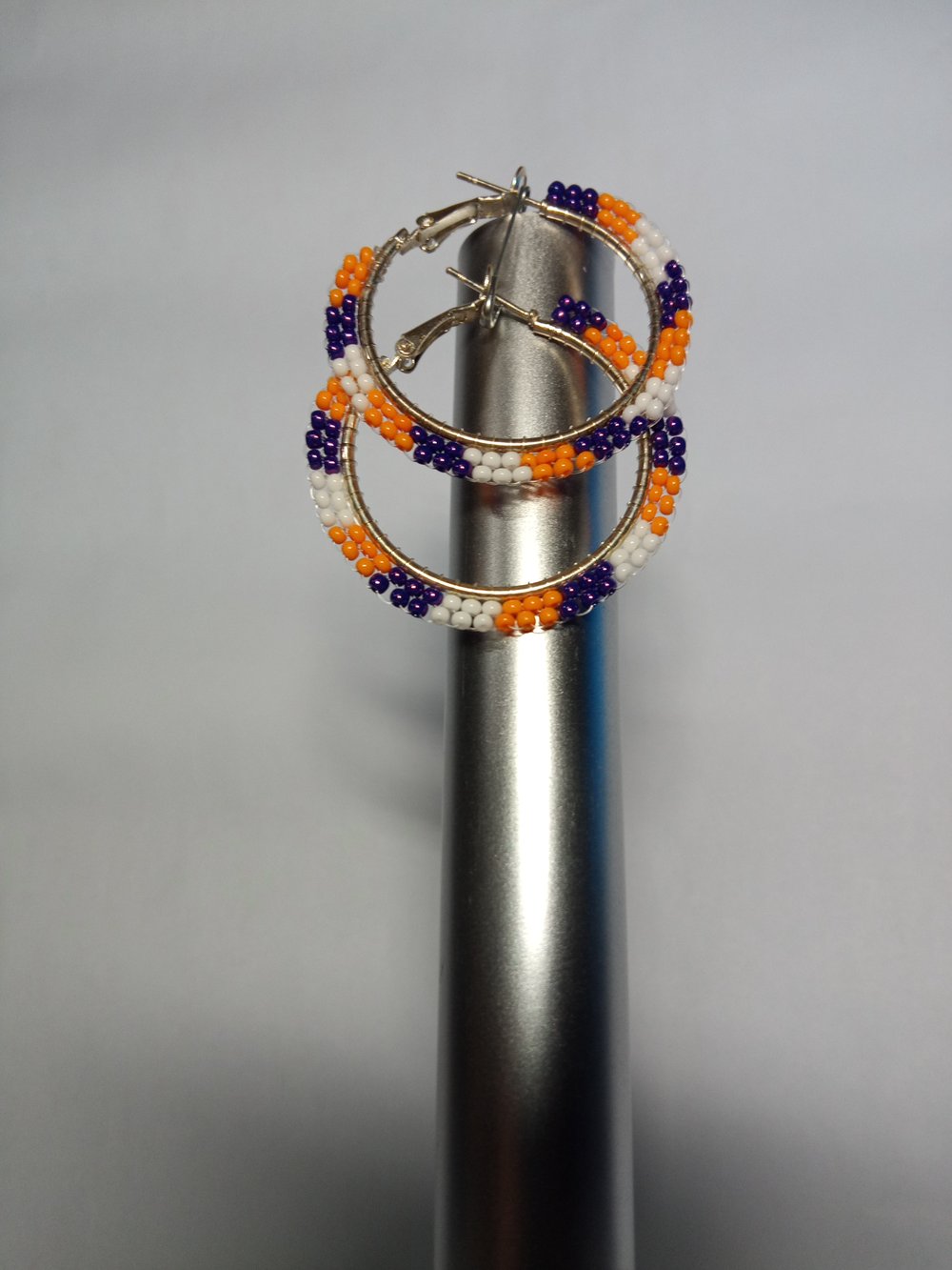 Image of Phoenix Suns team color beaded hoop earring