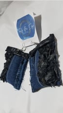 Image 2 of Tasty Raw Edge Denim Extreme Sache Chante Earrings