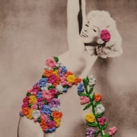 Image 2 of Floral Marilyn giclee print 