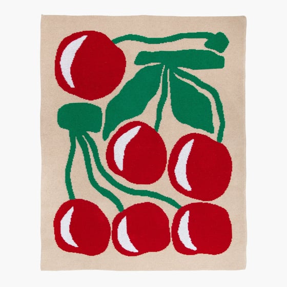 Image of Cherries Mini Blanket by Slowdown Studio