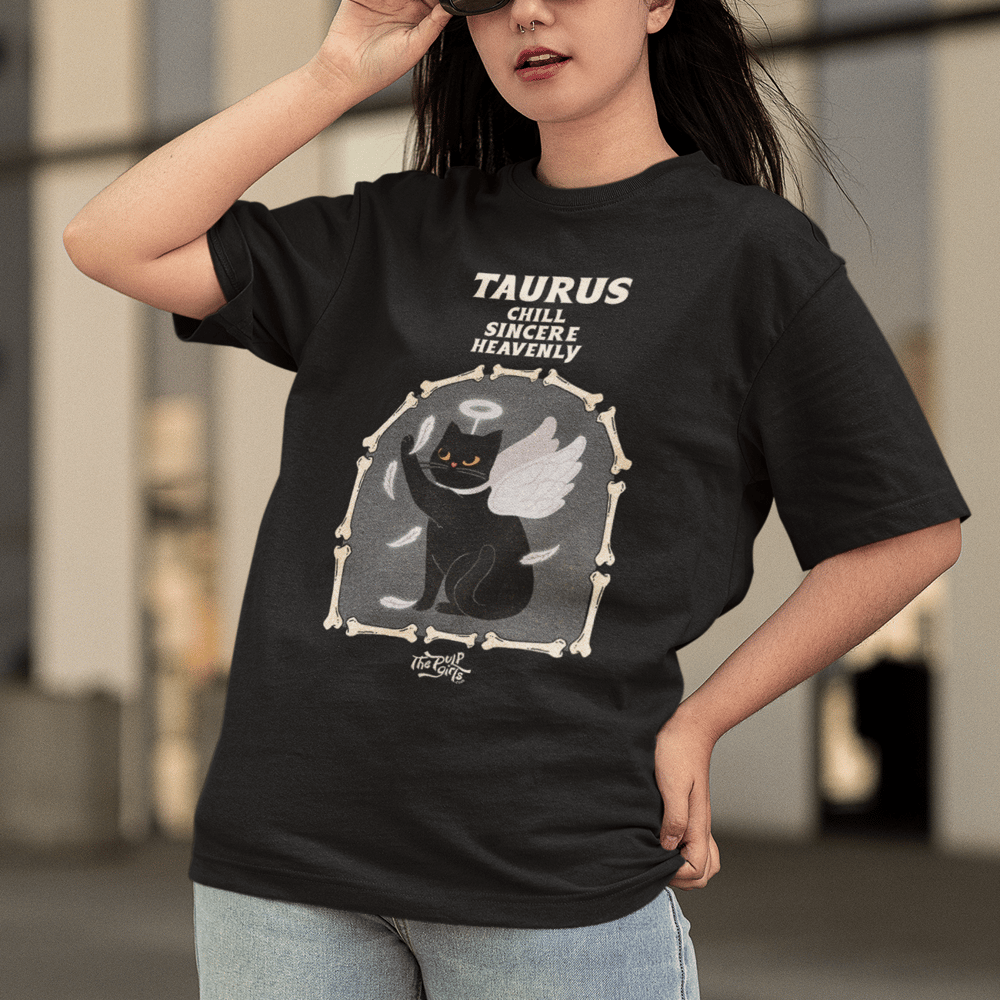 Image of HALLOWEEN CAT ASTROLOGY TEE - DARK