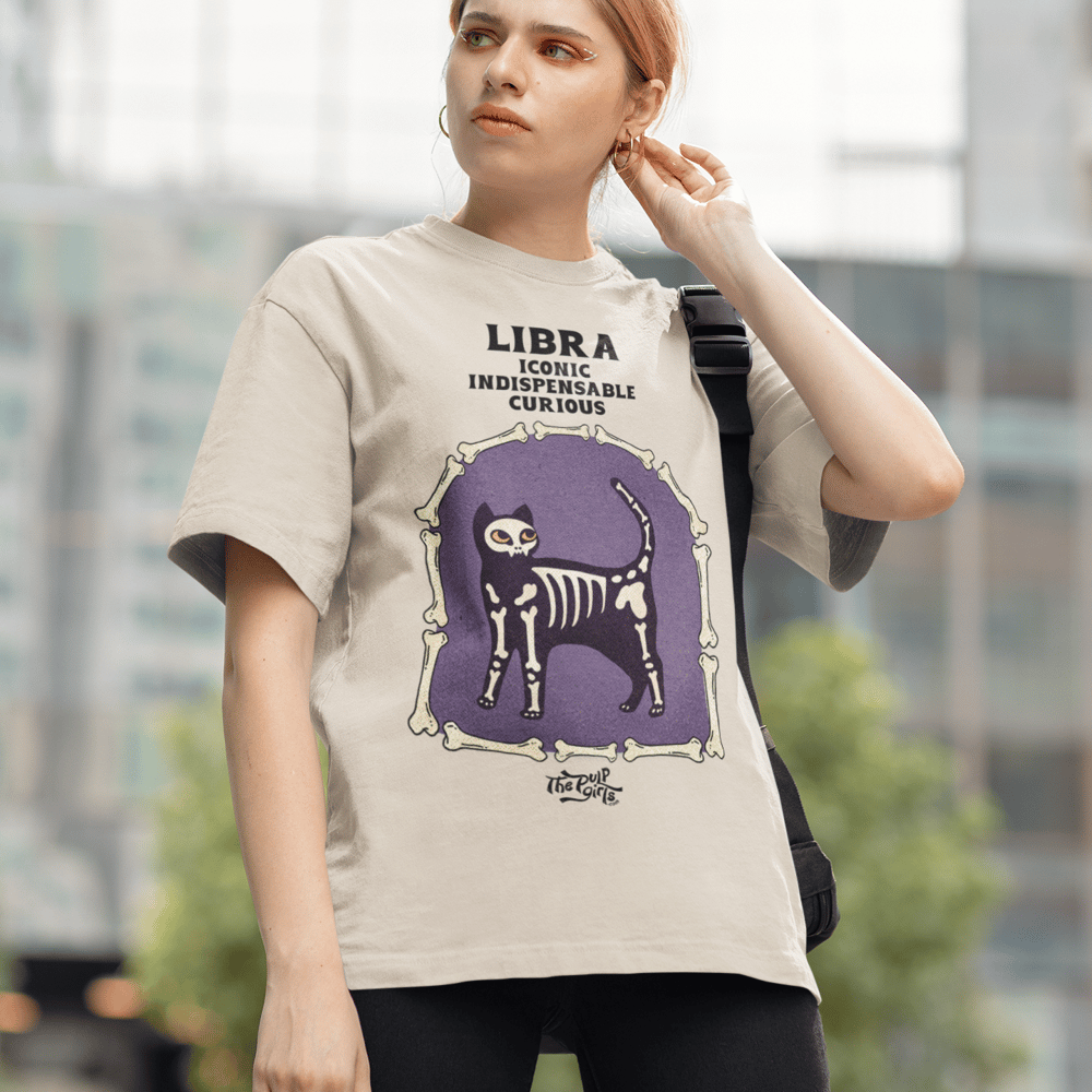 Image of HALLOWEEN CAT ASTROLOGY TEE - LIGHT