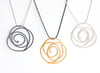  Strudel pendant in silver, black or gold vermeil