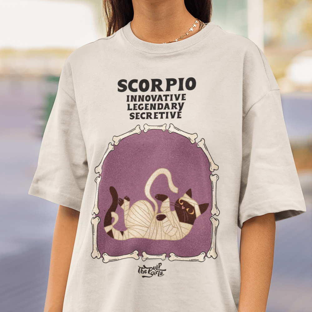 Image of HALLOWEEN CAT ASTROLOGY TEE - LIGHT