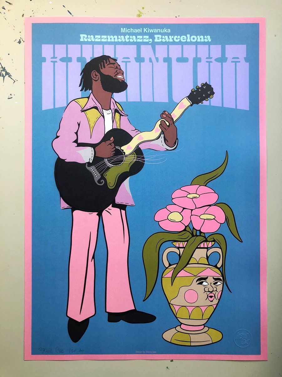 Michael Kiwanuka Tour Poster Barcelona Artist Proof Edition Of 30 Litho S T E V I E G E E