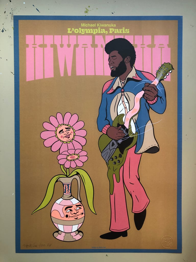 MICHAEL KIWANUKA TOUR POSTER PARIS - ARTIST PROOF EDITION OF 30 LITHO
