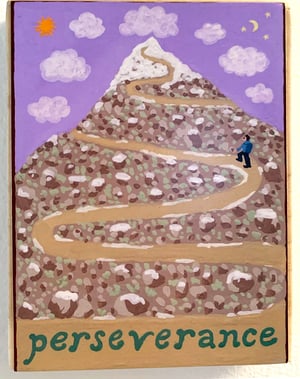 Image of Perseverance- illumination series print on wooden plaque