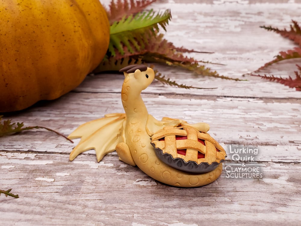 Small Fruit Pie Polymer Clay Dragon