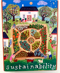 Image 2 of Sustainability- illumination series print on wooden plaque