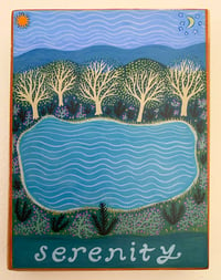Image 2 of Serenity- illumination series print on wooden plaque