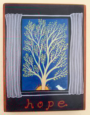 Image of Hope- illumination series print on wooden plaque