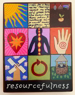 Image of Resourcefulness- illumination series print on wooden plaque