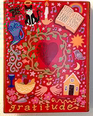 Image of Gratitude- illumination series print on wooden plaque