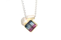 Image 3 of Tourmaline pendant, 18ct gold and sterling silver