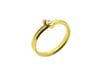 Baguette champagne diamond set in two oversized claws in 18ct gold ring  