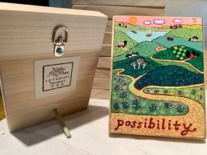 Image of Community- illumination series print on wooden plaque