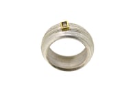 Image 2 of Baguette cut champagne set in 18ct on a unique, handmade rings with a uniquely textured band