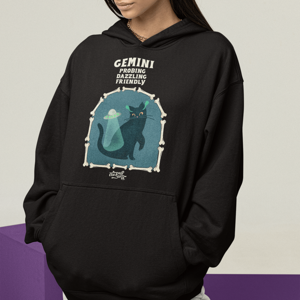 Image of HALLOWEEN CAT ASTROLOGY HOODIE - DARK