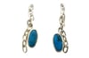 Sterling silver and turquoise chain link earrings