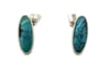 Turquoise stud earrings set in sterling silver