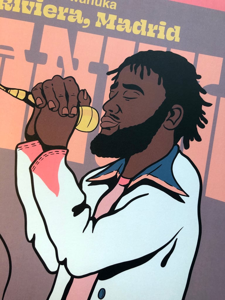 MICHAEL KIWANUKA TOUR POSTER MADRID- ARTIST PROOF EDITION OF 30 LITHO Image 2