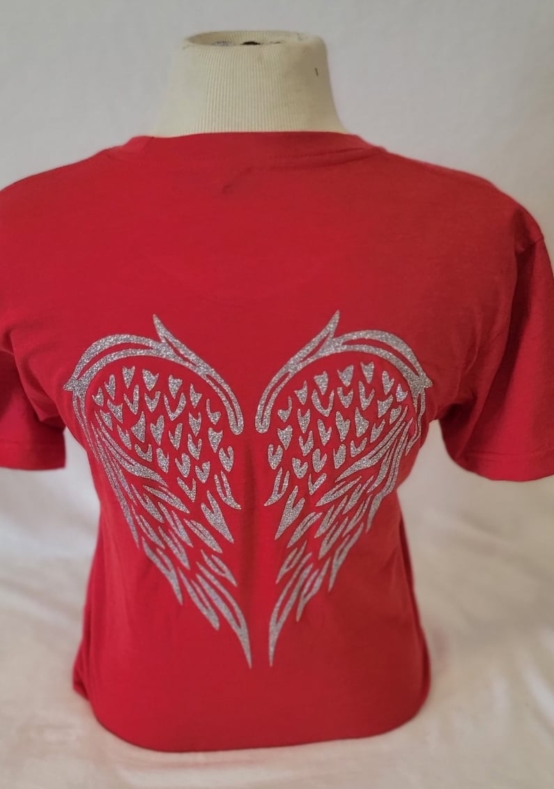 Womens Support 81 Angel Wings T-Shirt | support81rockymountain