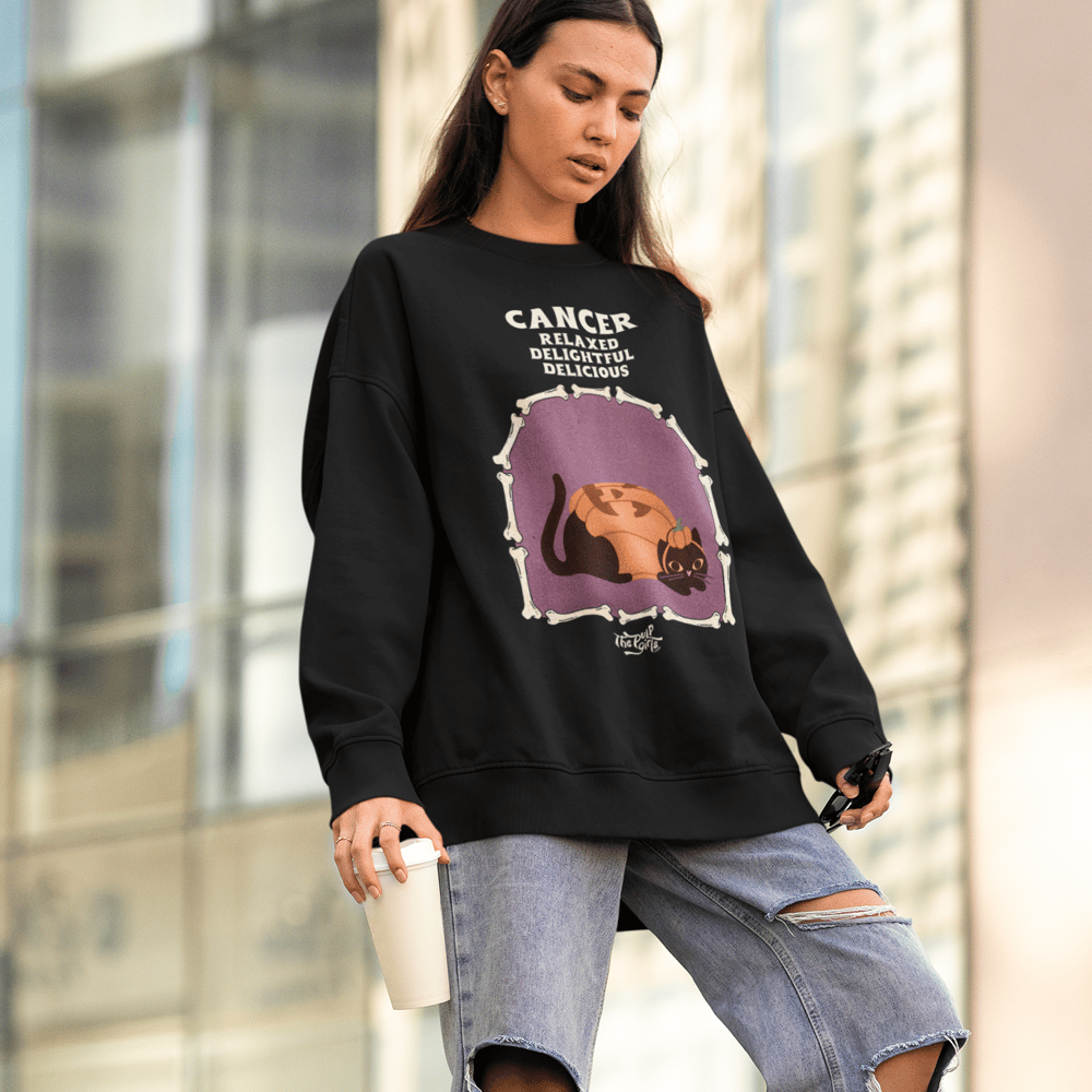 Image of HALLOWEEN CAT ASTROLOGY CREWNECK - DARK