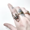 Black Veil + AO Mini Spider ring in sterling silver or 10k gold