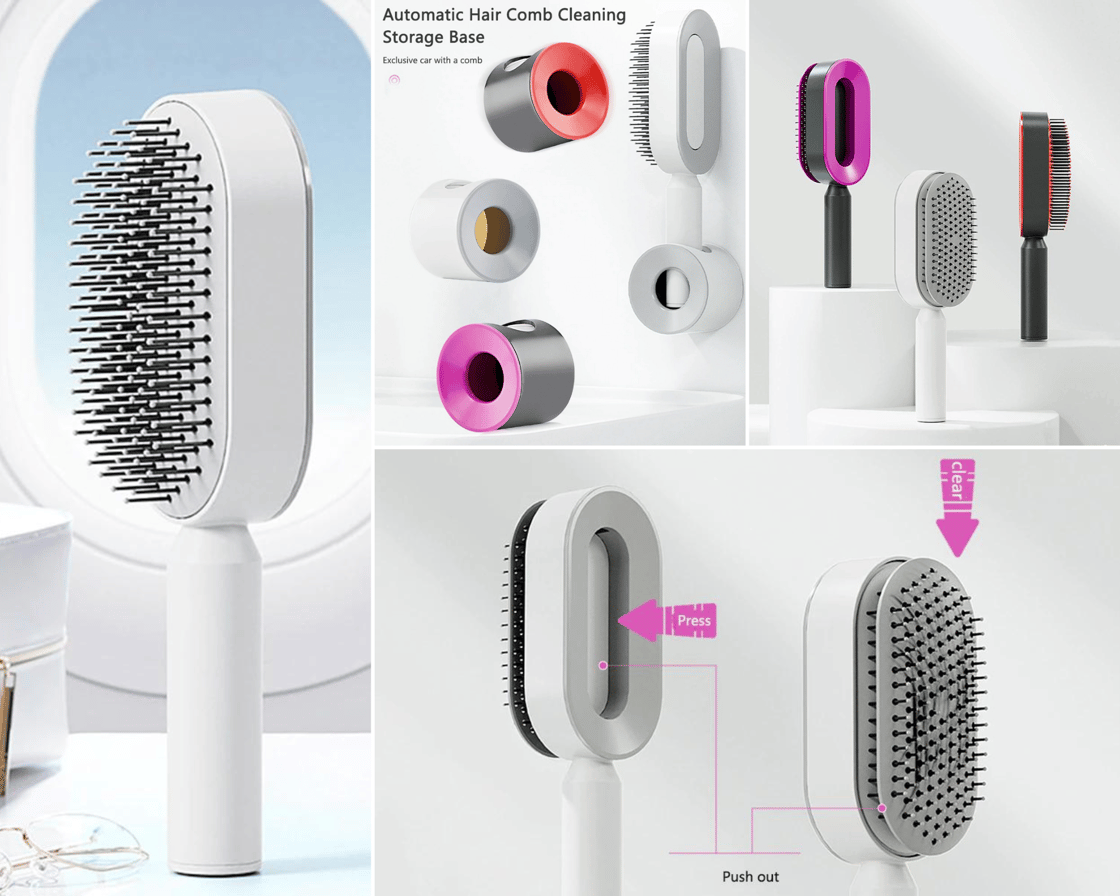 Image of The Self Cleaning Dreamy Hair Brush & FREE Matching Wall Mount (oval)