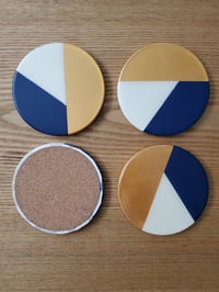 Image 2 of Gold & Navy Round Coasters