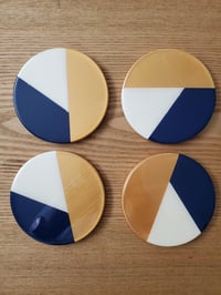 Image 1 of Gold & Navy Round Coasters
