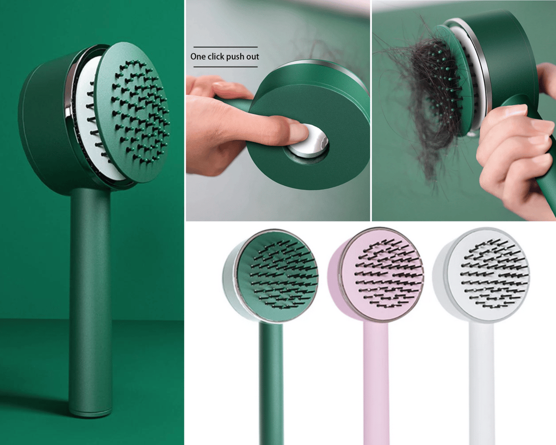 Image of The Self Cleaning Dreamy Hair Brush & FREE White Wall Mount (circle)