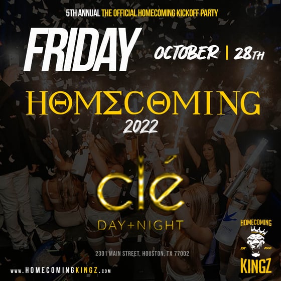 Image of 5th ANNUAL OFFICIAL HOMECOMING KICKOFF PARTY **EARLY BIRD SPECIAL**