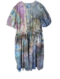 Image 10 of 2X/3X Plus 100% Cotton Eyelet Midi Dress in Muted Earth Tones Ice Dye