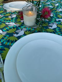 Image 2 of Tablecloth - JP Cockatoo Flight - Blue/Green