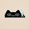 Cat Knife Clear Sticker