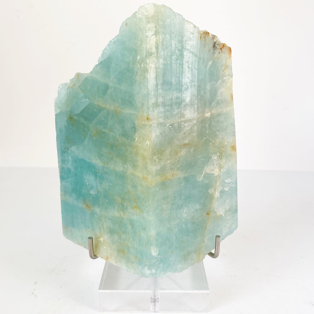 Image of Aquamarine no.33 +  Lucite and Silver Hued Stand