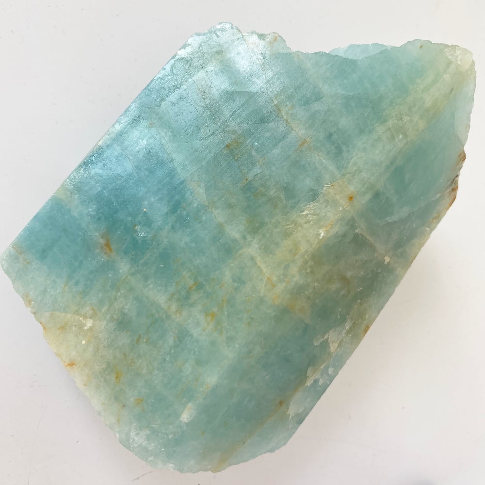 Image of Aquamarine no.33 +  Lucite and Silver Hued Stand