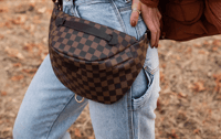 Image 2 of CHECKERED FANNY PACK-BROWN