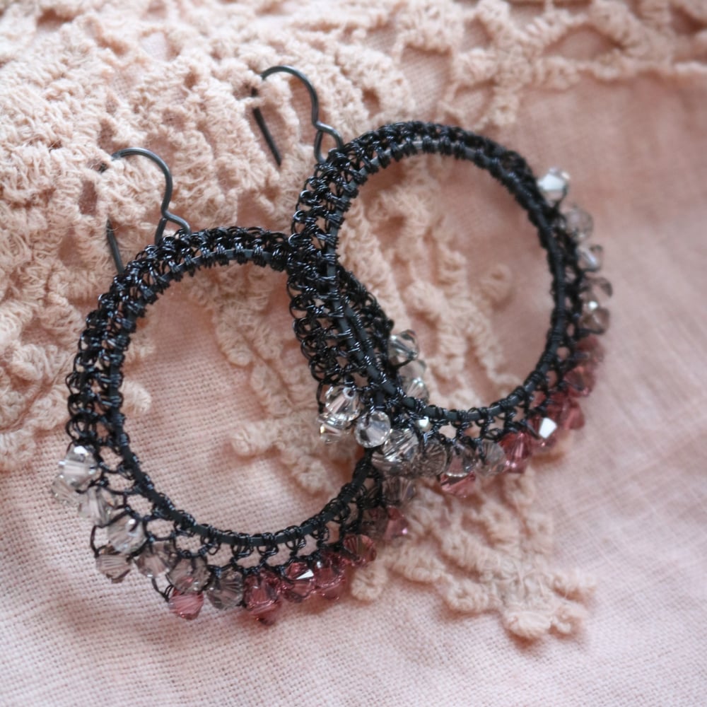 Image of STARGAZER HOOPS - Black Rose