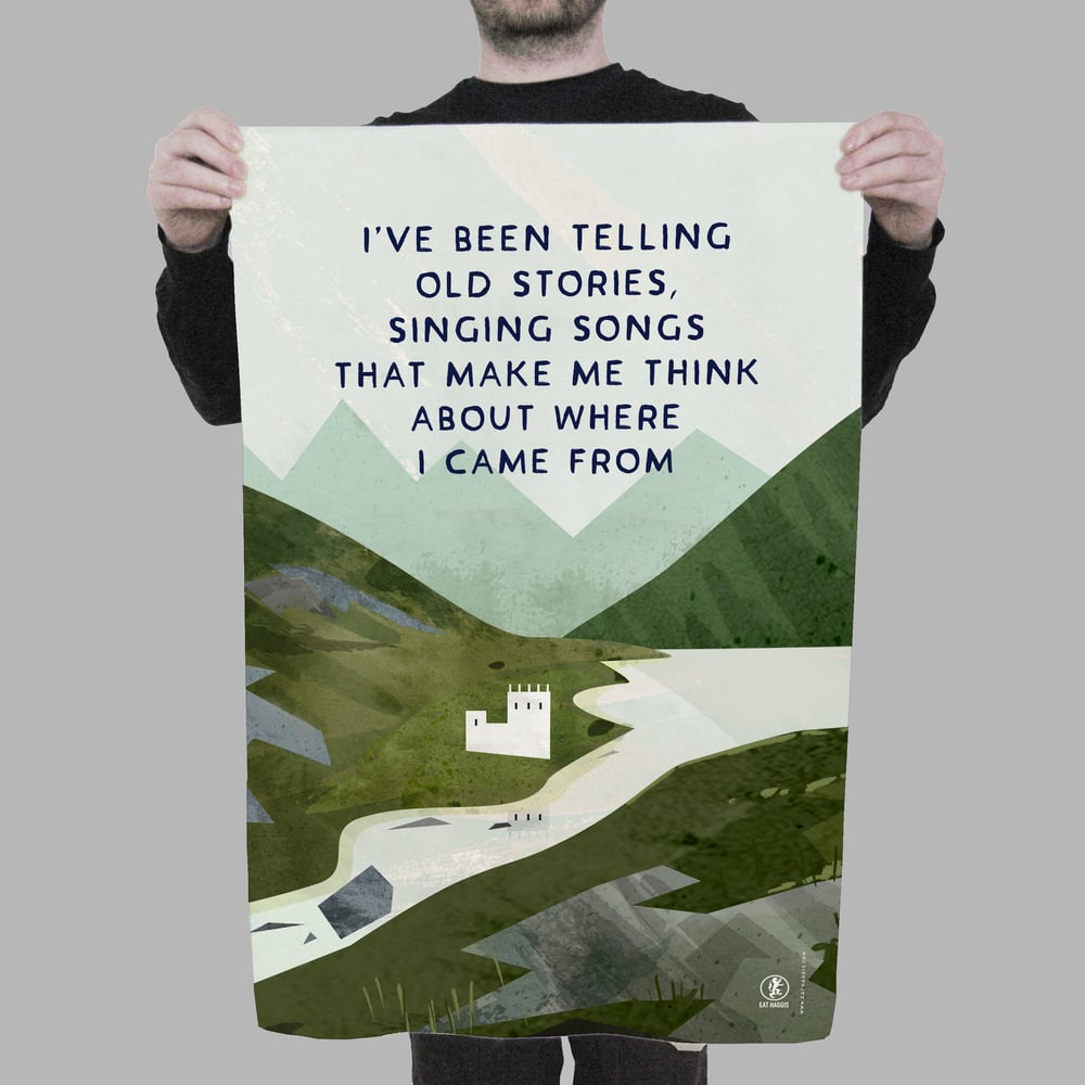 Image of 'Telling old stories' <html> <br> </html> (Tea Towel)