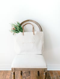 Image 1 of LIGHTWEIGHT TOTE WITH LEATHER STRAPS