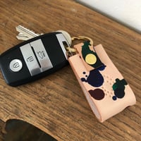 Image 2 of NAVY LEATHER LOOP KEYRING 