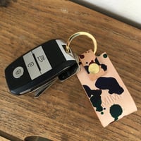 Image 3 of NAVY LEATHER LOOP KEYRING 