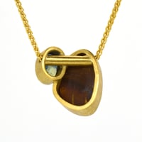 Image 2 of Queensland Boulder Opal and Queensland sapphire pendant in 18ct gold