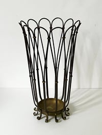 Image 1 of Italian Umbrella Stand with Brass Tray, 1950s