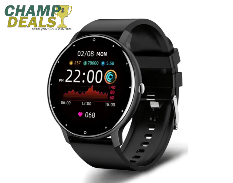 Smart Watch Black Full Touch Screen Android And IOS Compatible Champ Deals