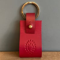 Image 1 of RED LEATHER LOOP KEYRING