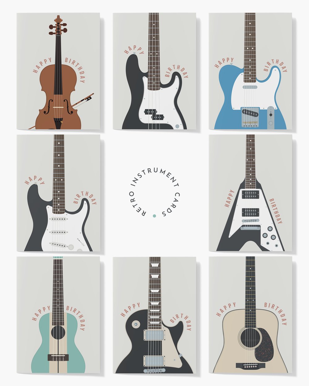 Image of Instrument Birthday Cards